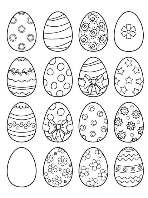 16 Easter eggs Coloring page Easter Eggs Clipart, Spring Crafts Preschool, Easter Egg Coloring, Easter Egg Coloring Pages, Egg Coloring, Spring Illustration, Easter Activities For Kids, Classroom Art Projects, Easy Easter Crafts