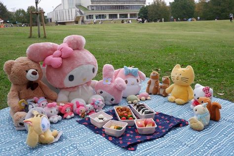 Picnic Inspiration, Hello Kitty Aesthetic, Images Kawaii, Inner World, Hello Kitty Items, A Picnic, Creepy Cute, The Grass, Inner Child