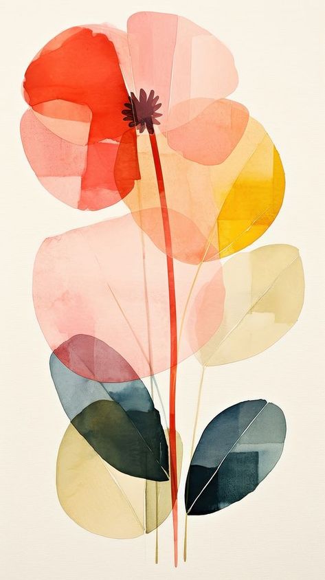 Cute flower abstract painting plant art. | free image by rawpixel.com / Adjima Flower Abstract Painting, Tet Holiday, Abstract Aesthetic, Anime Elf, Art Prints Boho, Diy Canvas Wall Art, Flower Abstract, Floral Wallpaper Phone, Abstract Art Landscape