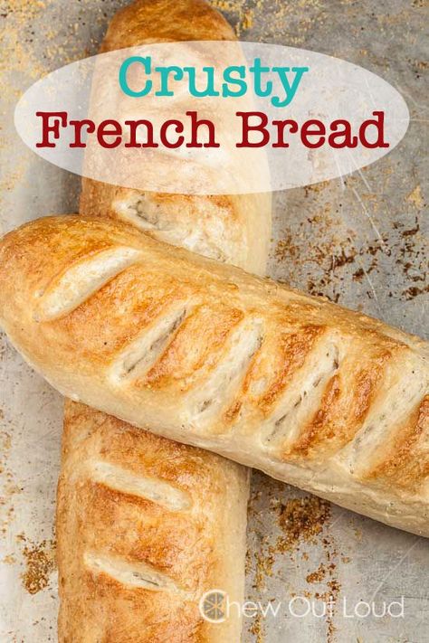 Crusty French Bread Recipe - Better than anything store-bought. Crispy golden crust. Chewy soft center. Perfect for soup dunking or slathering with butter. Crusty French Bread Recipe, Crusty French Bread, French Bread Recipe, Monkey Bread, French Bread, Bread Machine, Bread Recipes Homemade, Artisan Bread, Dinner Rolls