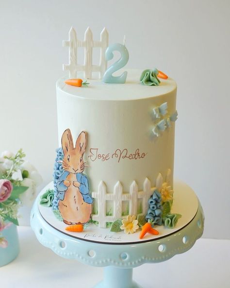 Peter rabbit cake Simple Peter Rabbit Cake, Peter The Rabbit Cake, Peter Rabbit Birthday Party Cake, Peter Rabbit 1st Birthday Cake, Peter Rabbit Cakes, Peter Rabbit Cake Ideas, Rabbit Theme Cake, Peter Rabbit Baby Shower Cake, Peter Rabbit Birthday Cake