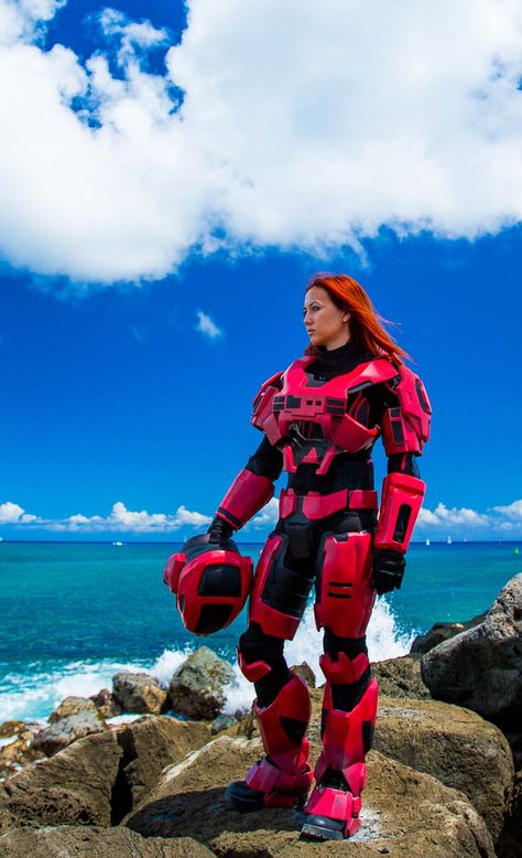 Halo Armor Lava Girl, Halo Cosplay, Armadura Cosplay, Armor Cosplay, Robot Costumes, Halo Armor, Game Movie, Spy Kids, Red Vs Blue