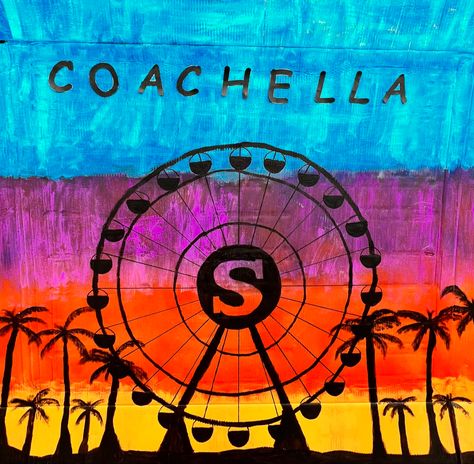 Coachella Theme, Coachella Birthday, Theme Painting, Backyard Ideas, Birthday, Quick Saves, Back Garden Ideas