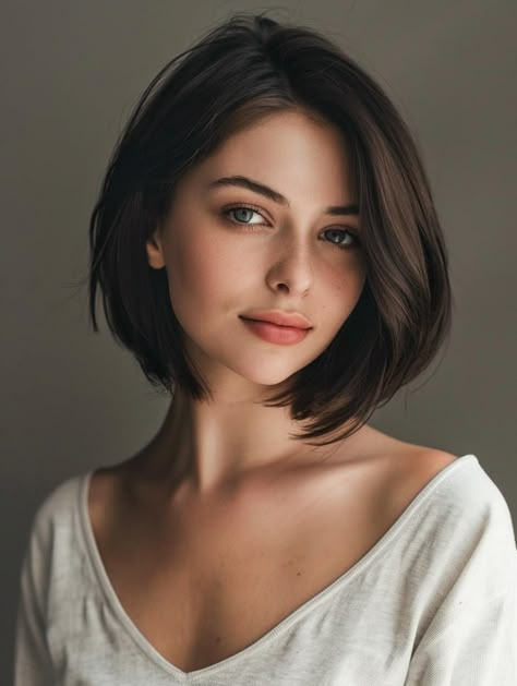 Asian Bob Haircut Round Faces, Short Hair Chubby Face, Asian Bob Haircut, Modern Short Hair, Concave Bob, Sleek Short Hair, Bob Haircut For Round Face, Bob Haircut Ideas, Blonde Bob Hairstyles