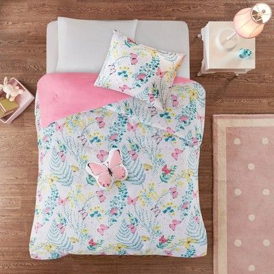 Full Amelia Printed Butterfly Comforter Set Pink : Target Butterfly Bedding Set, Full Comforter Sets, Butterfly Bedding, Kids Comforters, How To Clean Pillows, Twin Comforter Sets, Butterfly Pillow, Twin Comforter, Soft Comforter