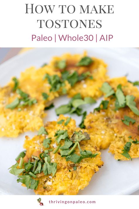 How to make Tostones (Patacones) Hanukah Appetizers, Cauliflower Patties, Green Plantains, Paleo Side Dishes, Plantain Recipes, Aip Paleo Recipes, Paleo Sides, Hanukkah Food, Aip Recipes