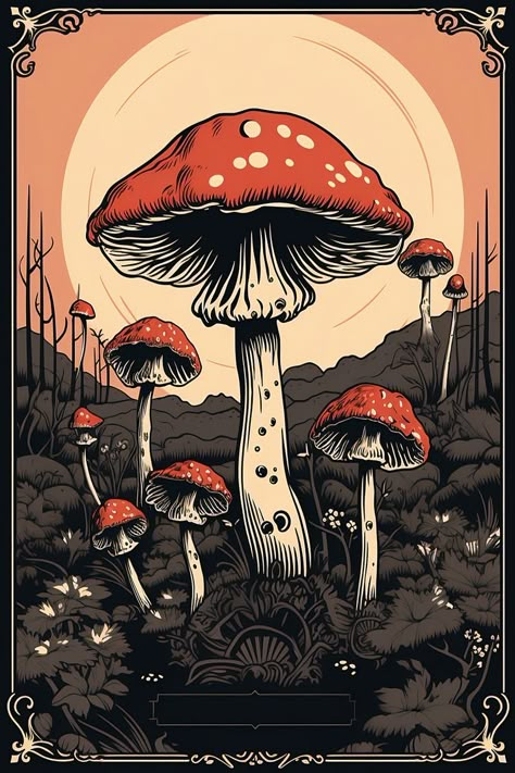 Mushroomcore Aesthetic, Vintage Mushroom Art, Easy Drawing Step By Step, How To Draw Lips, Draw Lips, Beautiful Pencil Drawings, Fungi Art, Mushroom Paint, Mushroom Wallpaper