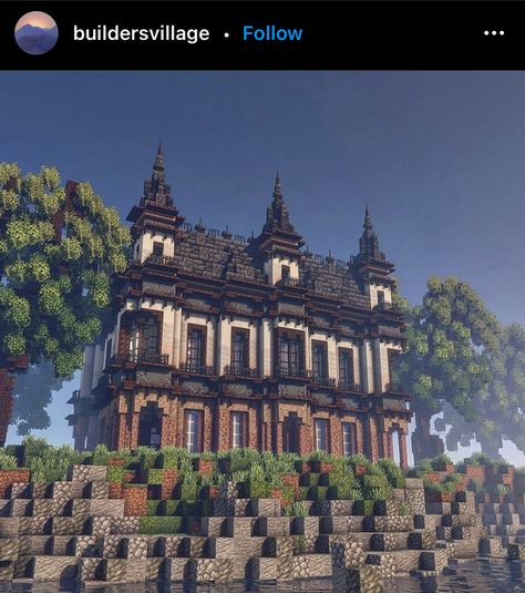 Minecraft Gothic House, Goth Mansion, Minecraft Castle Blueprints, Map Inspiration, Minecraft Kingdom, Minecraft Building Guide, Minecraft Steampunk, Mc Builds, Minecraft Mansion