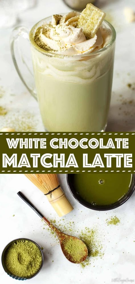 Chocolate matcha with white chocolate and coconut is a feast for the eyes as well as the taste buds. This sweet and comforting matcha latte drink is ready in 5 minutes. #matchalatte #chocolatematcha #whitechocolatematcha #coconutmatcha #coconutmatchalatte #chocolatematchalatte #littlesugarsnaps Chocolate Matcha Latte, Tea Recipes Loose Leaf, Black Tea Recipe, Matcha Hot Chocolate, Iced White Mocha, Sweet Matcha, Matcha White Chocolate, Chocolate And Coconut, Matcha Latte Recipe