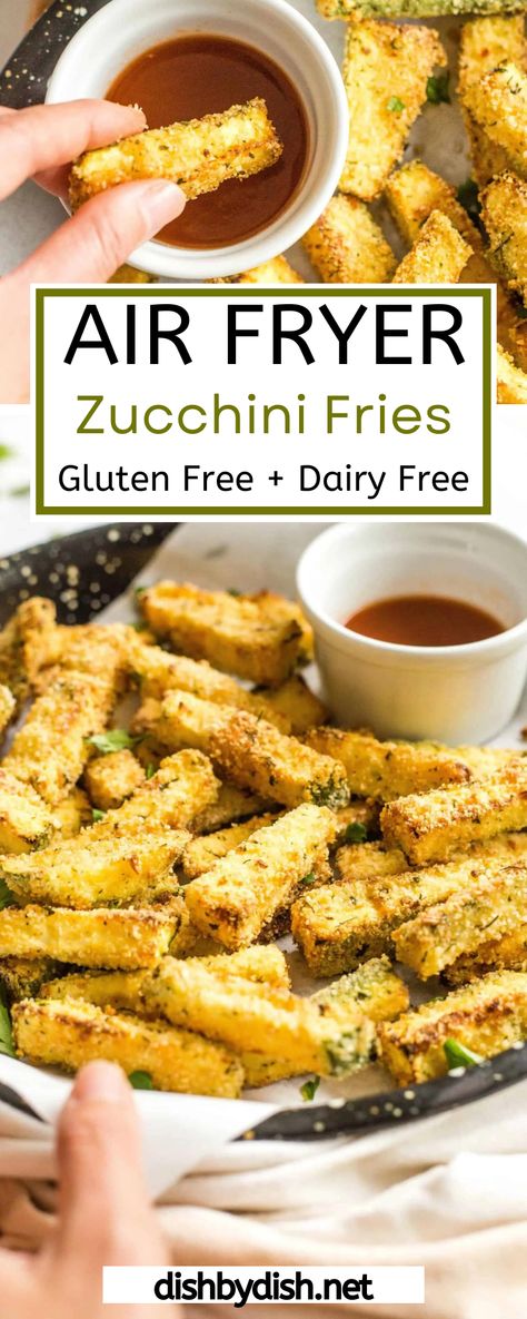 Gluten Free Zucchini Fries, Air Fryer Zucchini Fries, Air Fryer Zucchini, Air Fried Food, Air Fry Recipes, Zucchini Fries, Air Fryer Dinner Recipes, Air Fryer Healthy, Air Fryer Recipes Easy