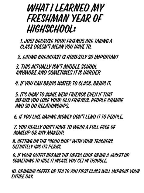 Highschool advice (from a former freshman) What I learned my freshman year of high school #highschooladvice School Tips Freshman Year, Highschool Preparation, Freshman Advice Highschool, What To Do Freshman Year High School, Highschool Tips Freshman First Day, Freshman Year Tips, Freshman In Highschool, Freshman Quotes High School, School Hacks Highschool