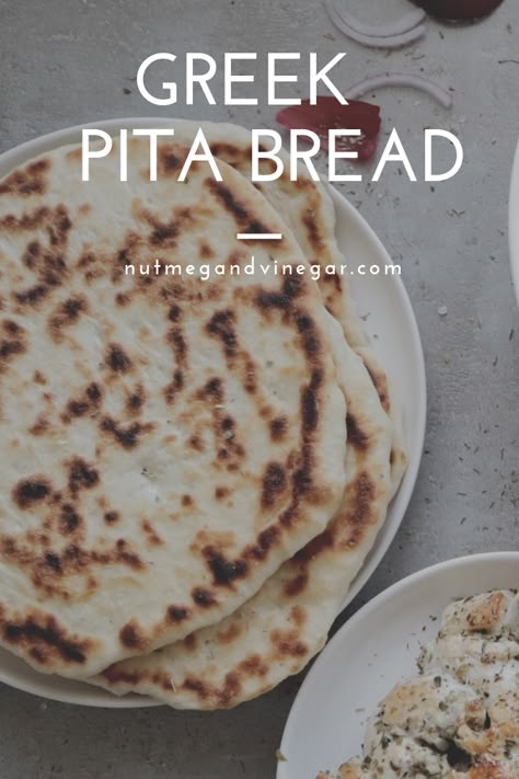 Greek Pita Recipe, Homemade Pita Bread Easy, Homemade Greek Pita Bread, Diy Pita Bread Easy, Authentic Greek Pita Bread Recipe, How To Make Pita Bread Without Yeast, Greek Pita Bread Recipe, Quick Pita Bread, Greek Pita Bread