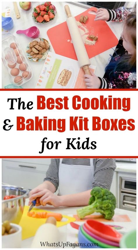 the best food subscription boxes for kids - teach kids how to cook and bake with cooking and baking kits for kids Cake Cooking Videos, Easy Cooking Recipes Healthy, Family Cooking Recipes, Classroom Recipes, Cooking Kits For Kids, Kids Baking Kit, Cooking With Kids Easy, Baking Kits, Cooking Recipes For Dinner