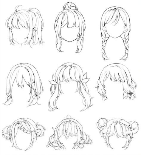 Pelo Anime, Drawing Hair Tutorial, Manga Hair, 얼굴 드로잉, Draw Hair, Hair References, Hair Sketch, Drawing Hair, Hair Drawing