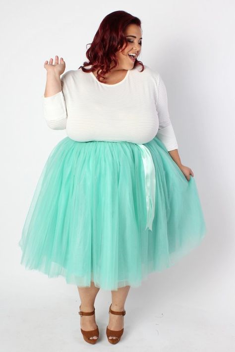 Plus Size Clothing for Women - Society+ Premium Tutu - Mermaid - Society… Tulle Skirt Plus Size, Tulle Skirts Outfit, Figure Fashion, Pastel Dress, Tulle Tutu Skirt, Full Figure Fashion, Business Wear, Body Positive, Plus Size Beauty