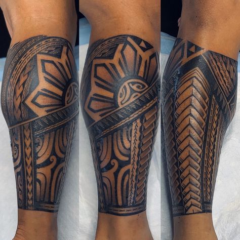 Fighter Tattoos, Polynesian Leg Tattoo, Calf Tattoo Ideas, Leg Band Tattoos, Fire Fighter Tattoos, Polynesian Tattoos Women, Full Leg Tattoos, Octopus Tattoo Design, Free Hand Tattoo