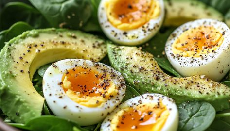 AVOCADO AND SPINACH EGG SALAD Avocado And Spinach Egg Salad, Spinach Egg Salad, Avocado And Spinach, Egg Spinach, Easy Mediterranean Diet Recipes, Spinach Egg, Healthy Eggs, Avocado Egg Salad, Egg Salad Recipe