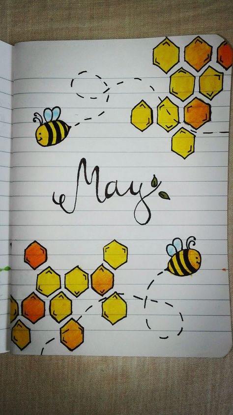 #bulletjournal #bujo #may # May Notebook Ideas, Calendar Ideas March, Bujo May Cover Page, May Drawings, May Calendar Ideas, May Doodles, May Journal Ideas, Bujo May, May Ideas