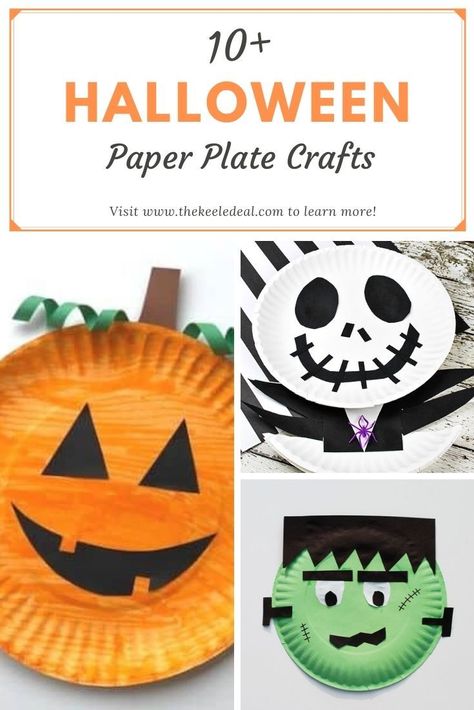 Halloween Paper Plate Crafts, Plate Crafts For Kids, Halloween Crafts Preschool, Halloween Decorations For Kids, Paper Plate Crafts For Kids, Mascaras Halloween, Halloween Crafts For Toddlers, Halloween Paper Crafts, Halloween Kunst