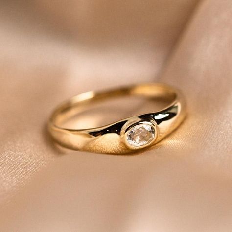 Small Gold Band Wedding Ring, Subtle Engagement Ring, Unique Everyday Rings, Subtle Promise Rings, Affordable Gold Rings, Chunky Gold Diamond Ring, Everyday Ring, Solid Gold Ring, Wedding Band White Gold