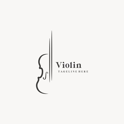 Violin Graphic Design, Orchestral Aesthetic, Violin Tattoos, Music School Logo, Violin Logo, Violin Silhouette, Silhouette Logo Design, Violin Tattoo, Musician Website