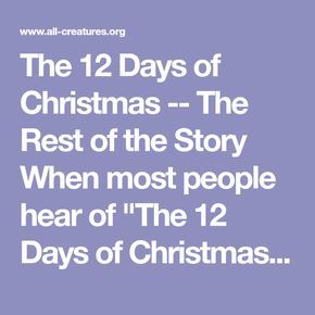 The 12 Days of Christmas -- The Rest of the Story When most people hear of "The 12 Days of Christmas", they think of the song. This song had its origins as a teaching tool to instruct young people in the meaning and content of the Christian faith. Each of the items in the song represents something of religious significance. The hidden meaning of each gift was designed to help young Christians learn their faith. The song goes, "On the first day of Christmas my true love gave to me..." The "... 12 Days Of Christmas Devotions, 12 Days Of Christmas Christian Meaning, Christian 12 Days Of Christmas, Catholic Christmas Traditions, Children's Church Songs, Devotion Ideas, Hospitality Ideas, Kids Church Lessons, Christmas Devotional