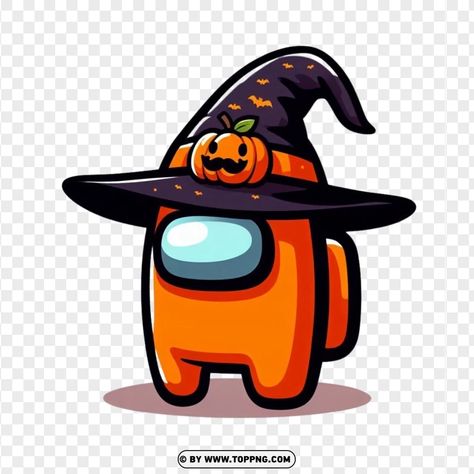 Among Us Character, Among Us Art, Halloween Witch Hat, Witch Hat, Drawing Sketches, Witch, Orange, Clip Art, Halloween