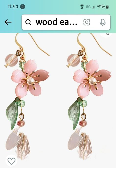 Fairy Charms, Earrings Golden, Jewelry Making Earrings, Wire Jewelry Designs, Butterfly Earrings Stud, Plum Blossom, Earring Crafts, Pearl Earrings Dangle, Dangling Earrings