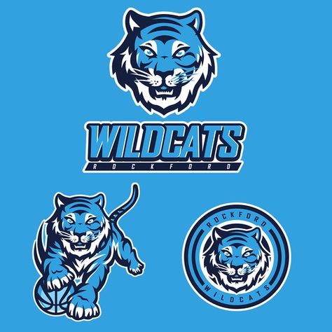 Wildcats Logo, Character Logo, Logo Mascot, Logo Shapes, Sports Logo Design, Team Mascots, Sports Logos, Team Gear, Boys Shorts