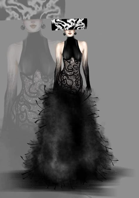 Hellfire Gala, Sketch Fashion, Angel Fashion, Fashion Fantasy, College Stuff, Fairy Costume, Fashion Design Sketches, Black Swan, Fantasy Fashion