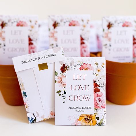 Seed Packet Wedding Favors, Wedding Seed Packet Favors, Practical Wedding Favors, Custom Seed Packets, Seed Packets Favors, Bridal Shower Tags, Seed Favors, Let Love Grow, Seed Wedding Favors