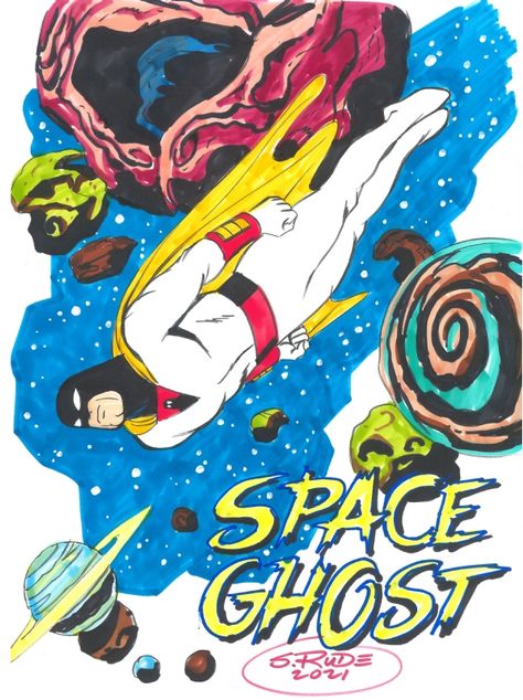 Ghost Comic, Hannah Barbera, Jonny Quest, Alex Toth, Space Ghost, Ghost Art, Hanna Barbera Cartoons, Classic Cartoon Characters, Cover Art Design