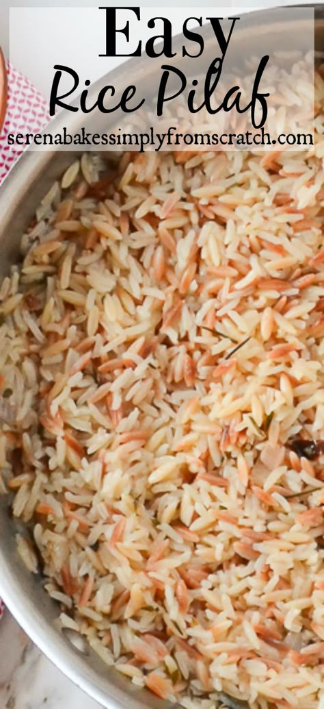 Orzo Easy, Rice Pilaf With Orzo, Easy Rice Pilaf, Rice Sides, Rice Pilaf Recipe, Pilaf Recipe, Pilaf Recipes, Easy Rice, Diy Easy Recipes