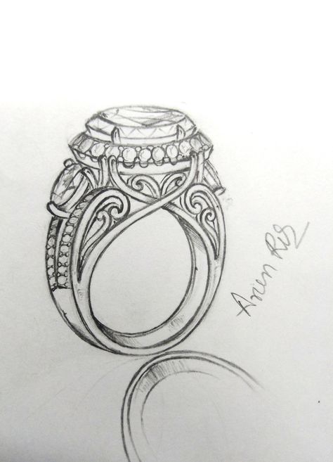 Bridal sketch ring Ring Sketch Drawing, Jewellery Sketches Jewelry Drawing, Ring Sketch Design, Rings Sketch, Jewelry Design Sketch, Diamond Ring Drawing, Jewellery Drawing, Accessories Design Sketch, Ring Sketch