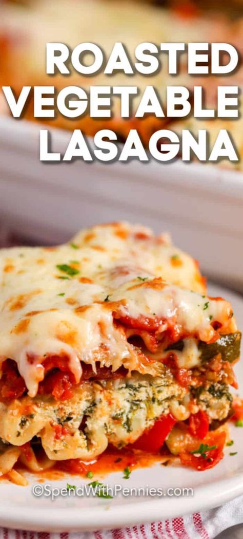 Eggplant And Tomatoes, Easy Vegetable Lasagna, Vegan Lasagna Recipe, Roasted Vegetable Lasagna, Homemade Lasagna Recipes, Puttanesca Sauce, Resep Pasta, Vegan Lasagna, Veggie Lasagna