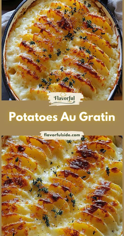 Layers of thinly sliced potatoes in a creamy, cheesy sauce 🥔🧀 This potatoes au gratin recipe is pure comfort! So Gratin Potatoes, Potato Au Gratin Scalloped, Potato’s Au Gratin, Ina Garten Au Gratin Potatoes, Creamy Potato Gratin, Homemade Au Gratin Potatoes Easy, Potato Gratin Recipes Easy, Potato Au Gratin Recipes Easy, Easy Au Gratin Potatoes Simple