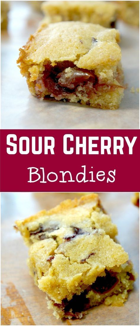 Tart Cherry Recipes, Sour Cherry Recipes, Blondie Recipe, Cake Brownie, Chocolate Peanut Butter Desserts, Tart Cherries, Sour Cherries, Easy Dessert Recipe, Cherry Desserts