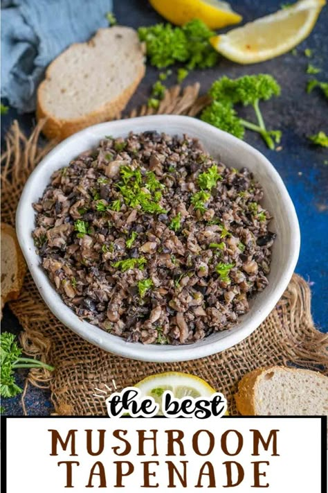 Mushroom Dip, Continental Recipes, Tapenade Recipe, Mushroom Appetizers, Homemade Marinara Sauce, Mushroom Varieties, Vegan Dip, Grilled Mushrooms, Roasted Mushrooms