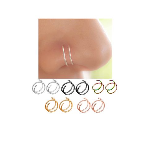 Double Nose Hoop Piercing, Double Ring Nose Piercing, Two Nose Rings, Spiral Nose Ring, Double Hoop Nose Ring, Two Nose Piercings, Nose Hoop Piercing, Nostril Piercing Jewelry, Double Nose Ring