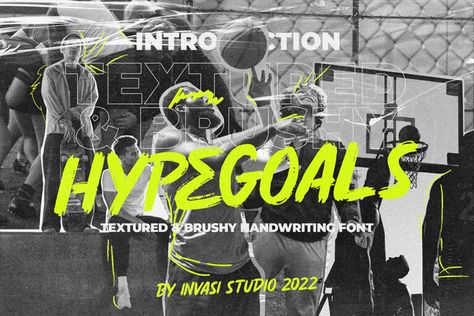 Download Hypegoals font for iOS, Android, macOS, or Windows for free in OTF and TTF formats for personal and commercial use here. Hypegoals is a textured, handwritten brush display font with aggressive strokes is perfect for displaying a project’s headline. Your sports team will stand out with this font. Hypegoals is ideal for headings, flyers, […] The post Hypegoals Font appeared first on FreeFontDL. Student Fest, Gym Branding, Instagram Animation, Sports Fonts, Design Advertisement, Event Poster Design, Grid Layouts, Sports Graphic Design, Font A