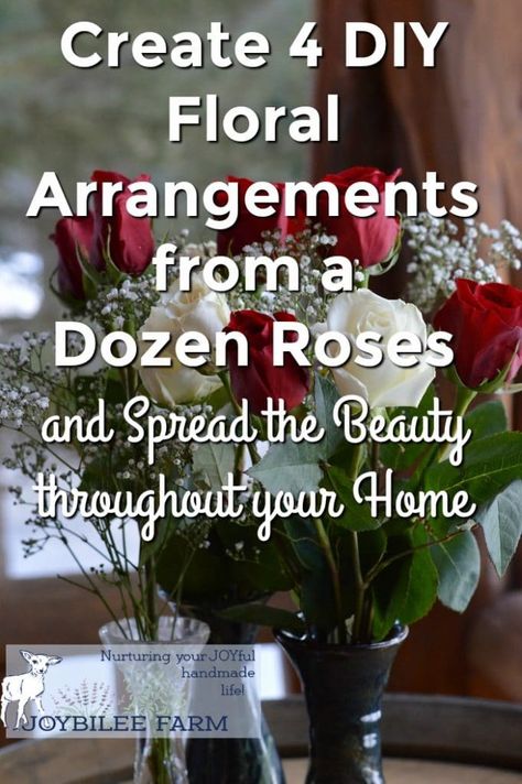 Easy Rose Arrangements, Dozen Roses Arrangement Vase, Arranging Roses In A Vase, Flower Arrangements With Roses, Diy Rose Bouquet Floral Arrangements, Roses Arrangements Diy, Valentines Floral Arrangements Diy, Rose Flower Arrangements Diy, How To Arrange Roses In A Vase