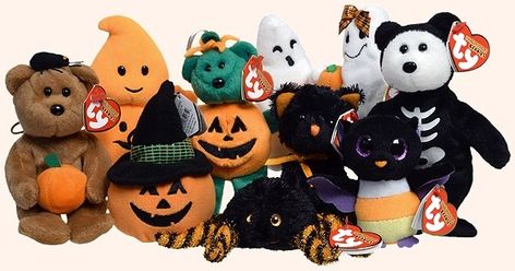 Season Of The Witch, Cute Stuffed Animals, Beanie Babies, Embroidery Ideas, Ty Beanie, Hallows Eve, Favorite Holiday, Baby Beanie, Vintage Halloween