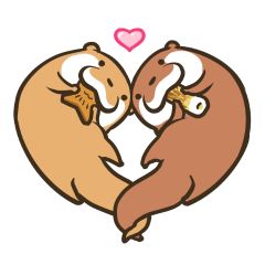 https://chatsticker.com/sticker/kotsumetti-of-small-clawed-otter-04-1 Otter Couple, Otter Cartoon, Otter Drawing, Otter Art, Otters Cute, Emoji Drawings, Baby Otters, Cute Kawaii Animals, Ate Too Much