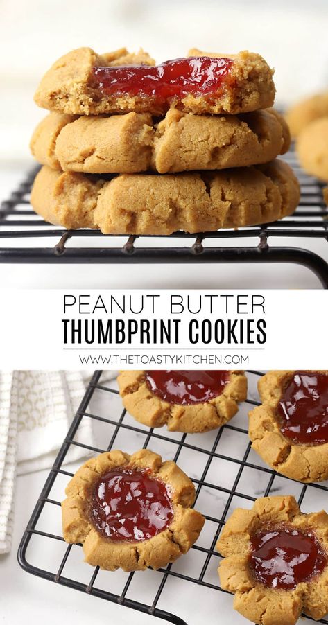 Pb Thumbprint Cookies, Peanut Butter Jelly Thumbprint Cookies, Peanut Butter Jam Cookies, Thumbprints Cookies Recipe, Peanut Butter And Jam Cookies, Pb And J Cookies, Oatmeal Thumbprint Cookies, Thumbprint Cookies With Jam, Jam Cookies Recipe