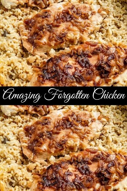 Amazing Forgotten Chicken Recipe Rice Cream Of Chicken Soup, Dinner Recipe Chicken, Boneless Skinless Chicken Breast Recipes, Skinless Chicken Breast Recipes, Forgotten Chicken, Lipton Soup, Rice Cream, One Pot Dishes, Recipe Chicken