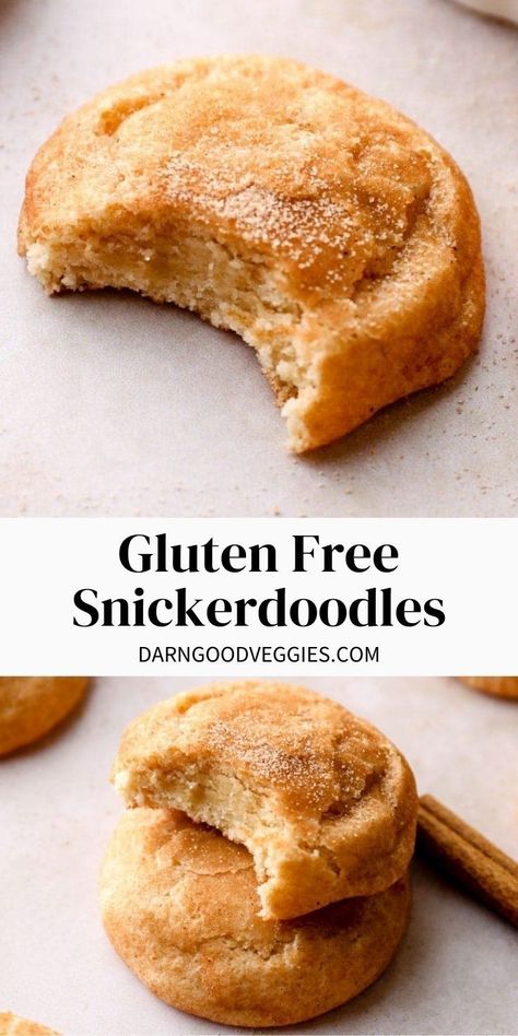 Gluten Free Snickerdoodles are thick and soft with chewy edges and classic crackled cinnamon sugar tops. This holiday recipe has just 8 ingredients! Perfect for Thanksgiving & Christmas time! Gluten Free Snickerdoodle Cookies, Gluten Free Snickerdoodles, Gf Cookies, Snickerdoodle Recipe, Gluten Free Cookie Recipes, Snickerdoodle Cookies, Gluten Free Christmas, Cinnamon Cookies, Gluten Free Living