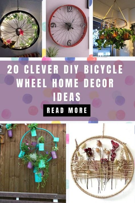 Have you ever thought that rusty bicycle wheels also can become spectacular new items for your home? The post today has great… Upcycle Bicycle Wheel, Repurpose Bicycle Wheels, Repurposed Bike Wheels, Upcycle Bike Wheels, Bicycle Rims Ideas, Bicycle Tires Diy Ideas, Bicycle Wheel Repurposed, Bicycle Rim Projects, Bike Tire Crafts