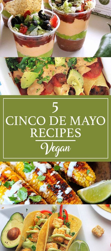 5 amazing Cinco de Mayo recipes! #vegan #mexicanfood #recipes Vegan South American Recipes, Vegan Taquitos, Vegetarian Lunches, Dinner Planning Weekly, Cinco De Mayo Recipes, Mayo Recipe, Vegan Party Food, Vegan Mexican Recipes, Vegan Baby