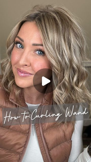 Ashley Erickson | Do you struggle with a curling wand?! Let me show you a few tips and tricks that will ensure a perfect curl, every time 🫶🏻  . .... | Instagram How To Curl Thick Hair With A Wand, How To Do A Wavy Hairstyle, Big Curls With Curling Iron, Lange Curling Wand Tutorial, Curling With A Wand, How To Use A Curling Wand, How To Curl Hair With Wand, How To Curl Your Hair With A Wand, How To Curl Medium Length Hair