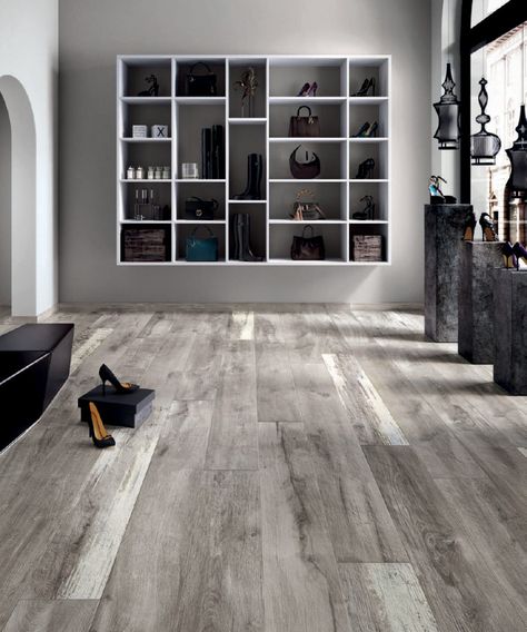 Wood Look Tile Ideas for Every Room in Your House Ceramic Floor Tiles Living Room, Porcelain Wood Tile, Grey Wood Floors, Ceramic Floor Tile, Wood Tile Floors, Flooring Inspiration, Wood Look Tile, Luxury Vinyl Plank Flooring, Grey Flooring